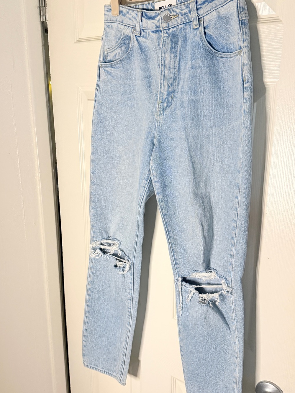 ROLLA'S Light Blue High-Rise Distressed Jeans